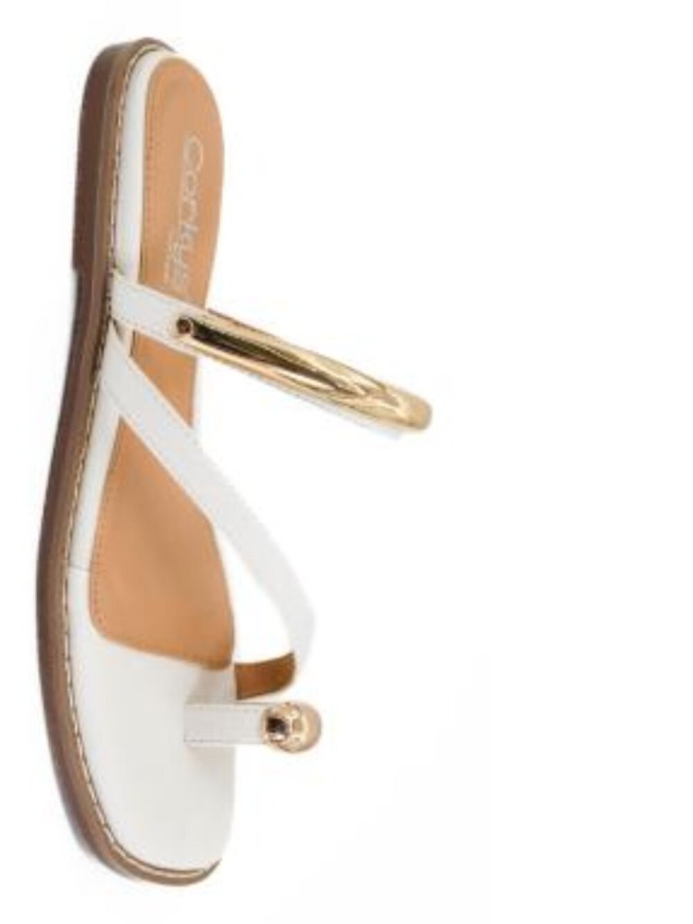 NIB Corkys Ivory and Gold Sandal sz 10